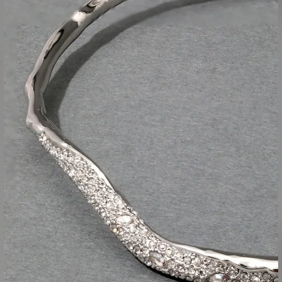 ALEXIS BITTAR • Solanales Silver Crystal Skinny Collar Necklace